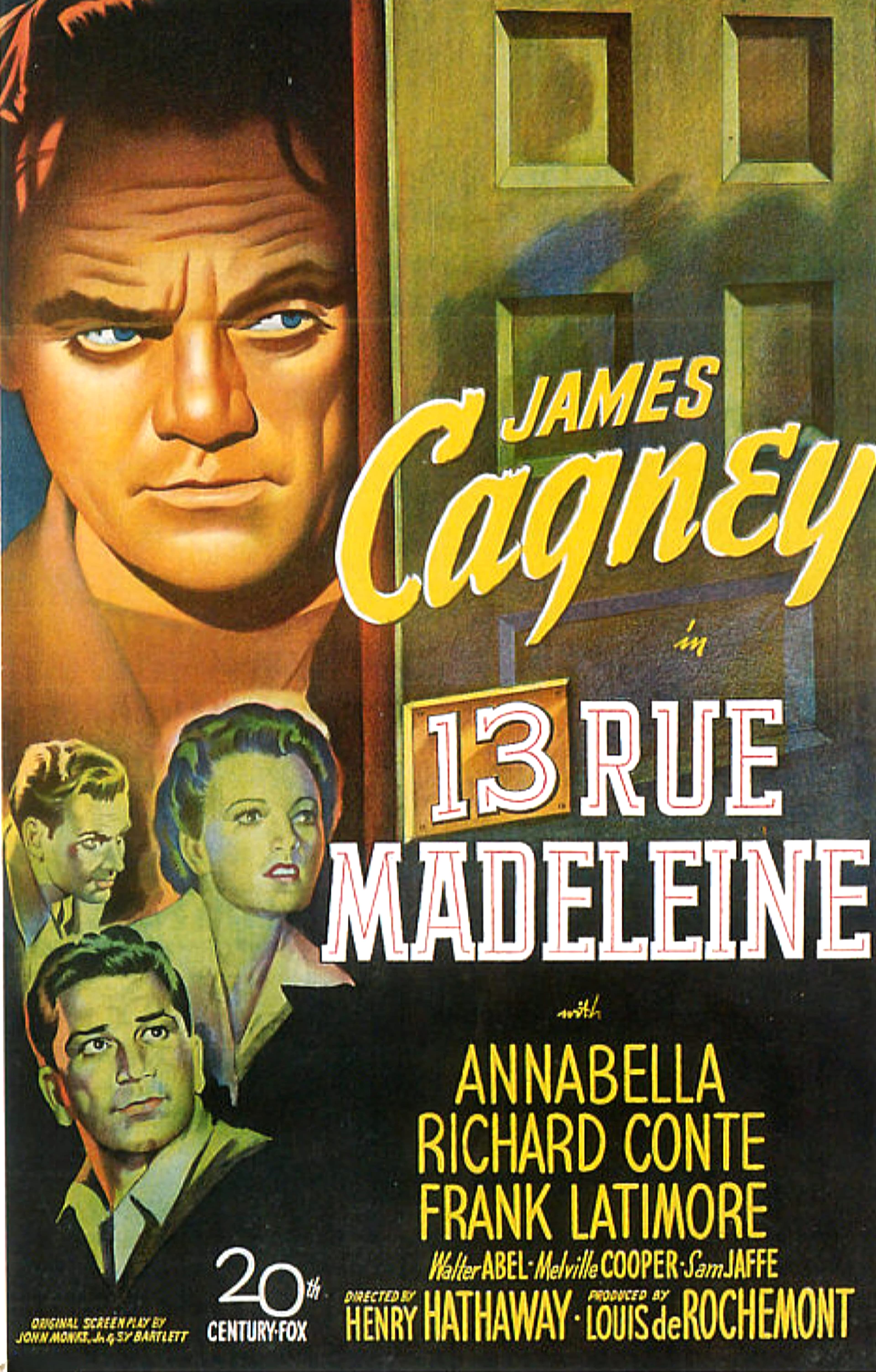 13 Rue Madeleine, James Cagney Spy Thriller, 1947